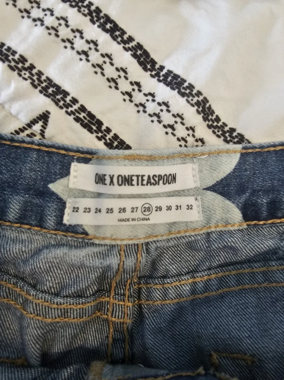 One Teaspooon Light Blue Blue Print Hearts Distressed Denim Shorts Size 28